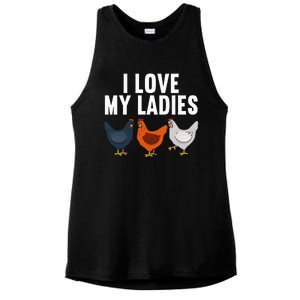 Funny Chicken Art Farming Chicken Farmer Ladies PosiCharge Tri-Blend Wicking Tank