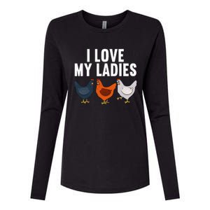 Funny Chicken Art Farming Chicken Farmer Womens Cotton Relaxed Long Sleeve T-Shirt