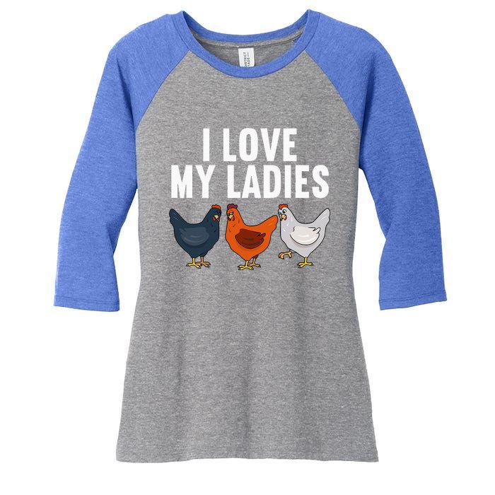 Funny Chicken Art Farming Chicken Farmer Women's Tri-Blend 3/4-Sleeve Raglan Shirt