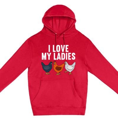 Funny Chicken Art Farming Chicken Farmer Premium Pullover Hoodie