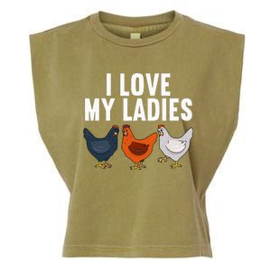 Funny Chicken Art Farming Chicken Farmer Garment-Dyed Women's Muscle Tee