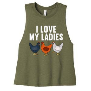 Funny Chicken Art Farming Chicken Farmer Women's Racerback Cropped Tank