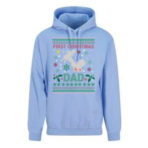 First Christmas As Dad Cute Family Matching New Daddy Xmas Gift Unisex Surf Hoodie