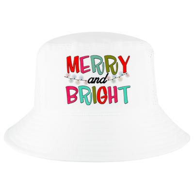 Funny Christmas Apparel Merry & Bright Christmas Lights Cool Comfort Performance Bucket Hat