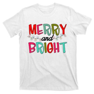 Funny Christmas Apparel Merry & Bright Christmas Lights T-Shirt