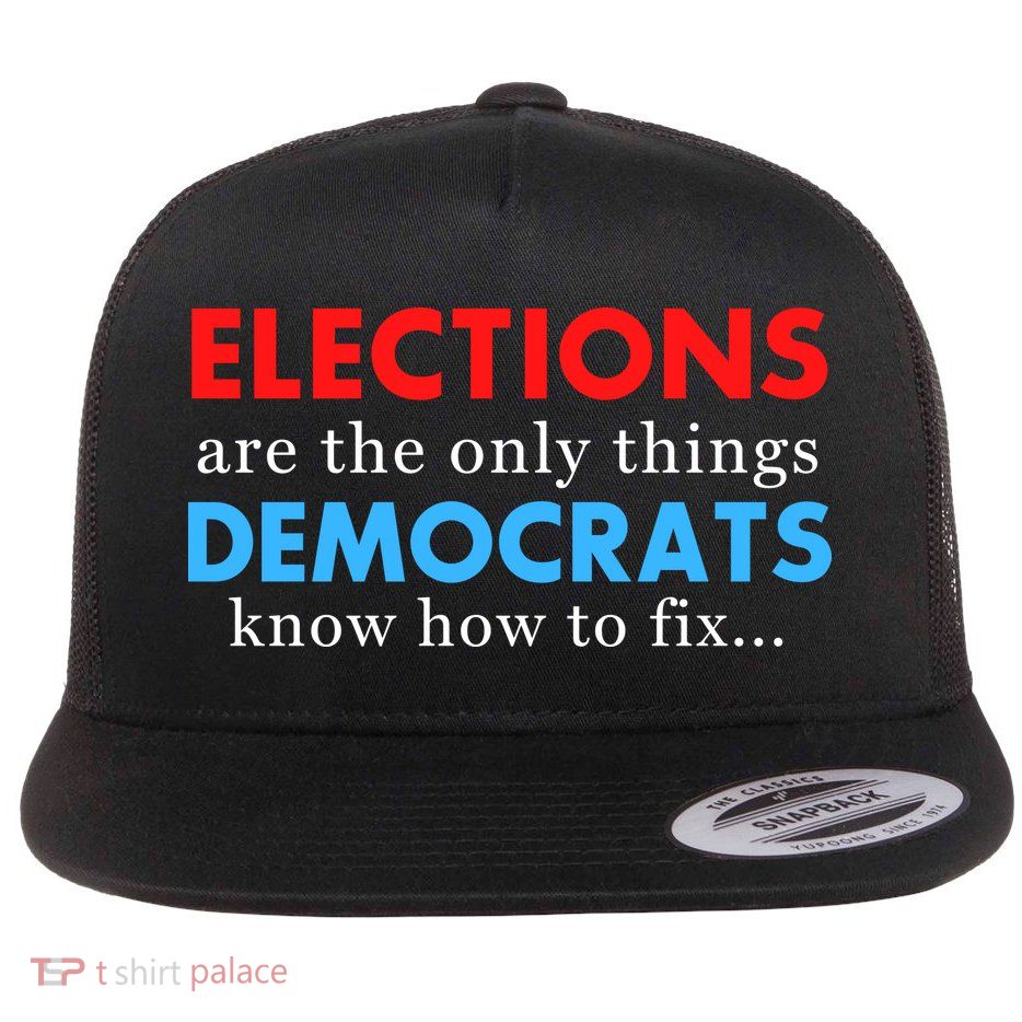 Funny Conservative Anti Biden Republican Flat Bill Trucker Hat