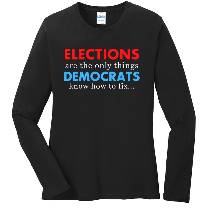 Funny Conservative Anti Biden Republican Ladies Long Sleeve Shirt