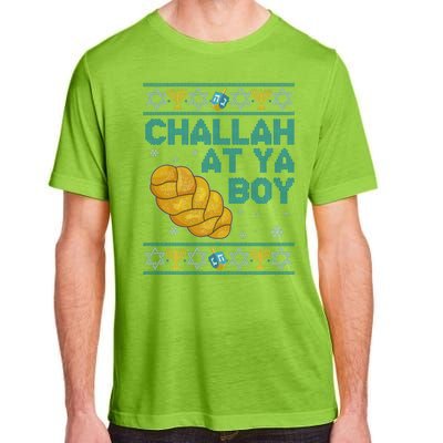 Funny Challah At Ya Boy Ugly Hanukkah Sweater Adult ChromaSoft Performance T-Shirt