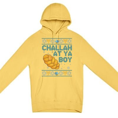 Funny Challah At Ya Boy Ugly Hanukkah Sweater Premium Pullover Hoodie