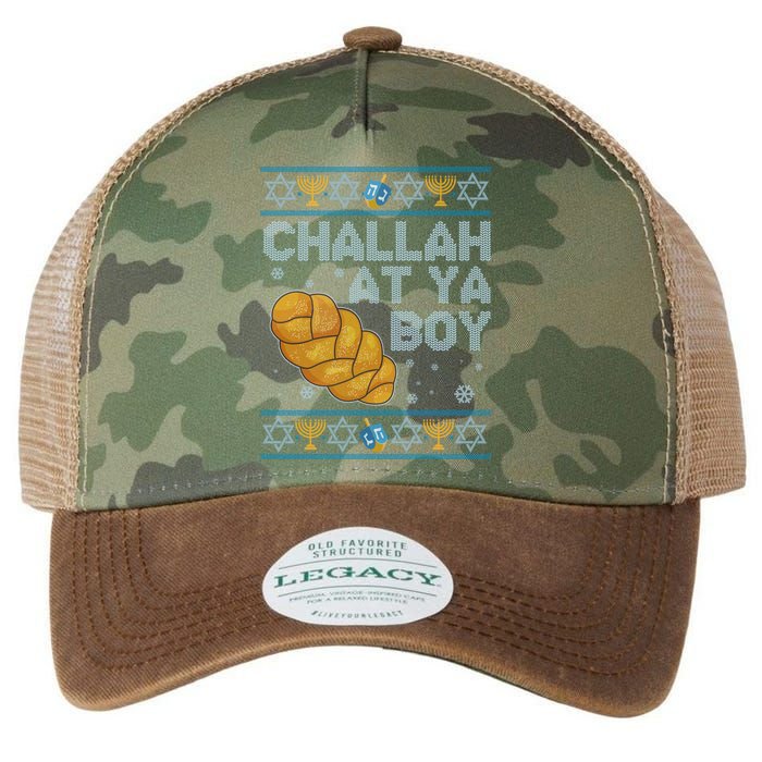 Funny Challah At Ya Boy Ugly Hanukkah Sweater Legacy Tie Dye Trucker Hat