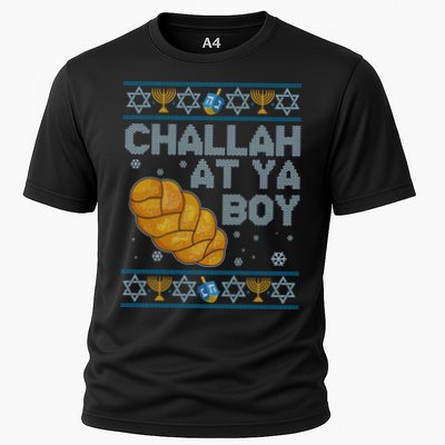 Funny Challah At Ya Boy Ugly Hanukkah Sweater Performance Shirt