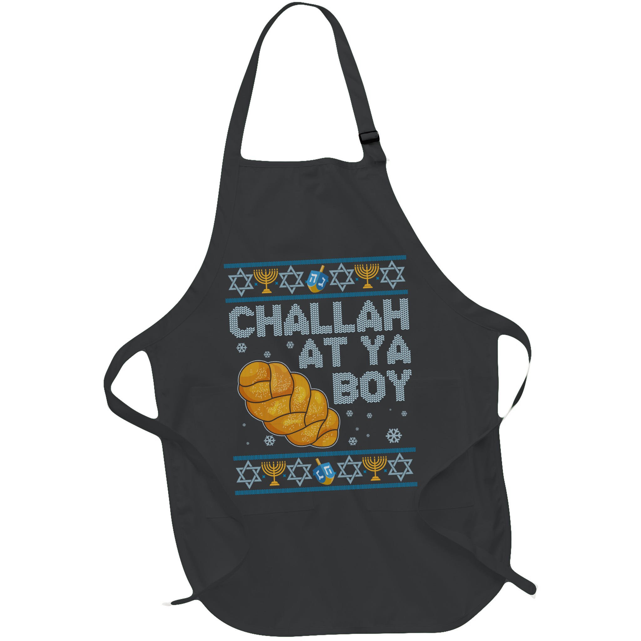 Funny Challah At Ya Boy Ugly Hanukkah Sweater Apron