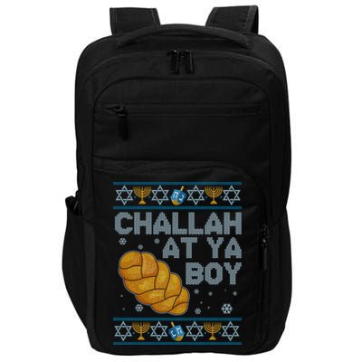 Funny Challah At Ya Boy Ugly Hanukkah Sweater Impact Tech Backpack