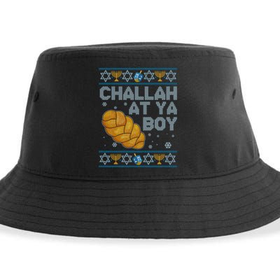 Funny Challah At Ya Boy Ugly Hanukkah Sweater Sustainable Bucket Hat
