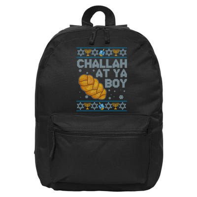 Funny Challah At Ya Boy Ugly Hanukkah Sweater 16 in Basic Backpack