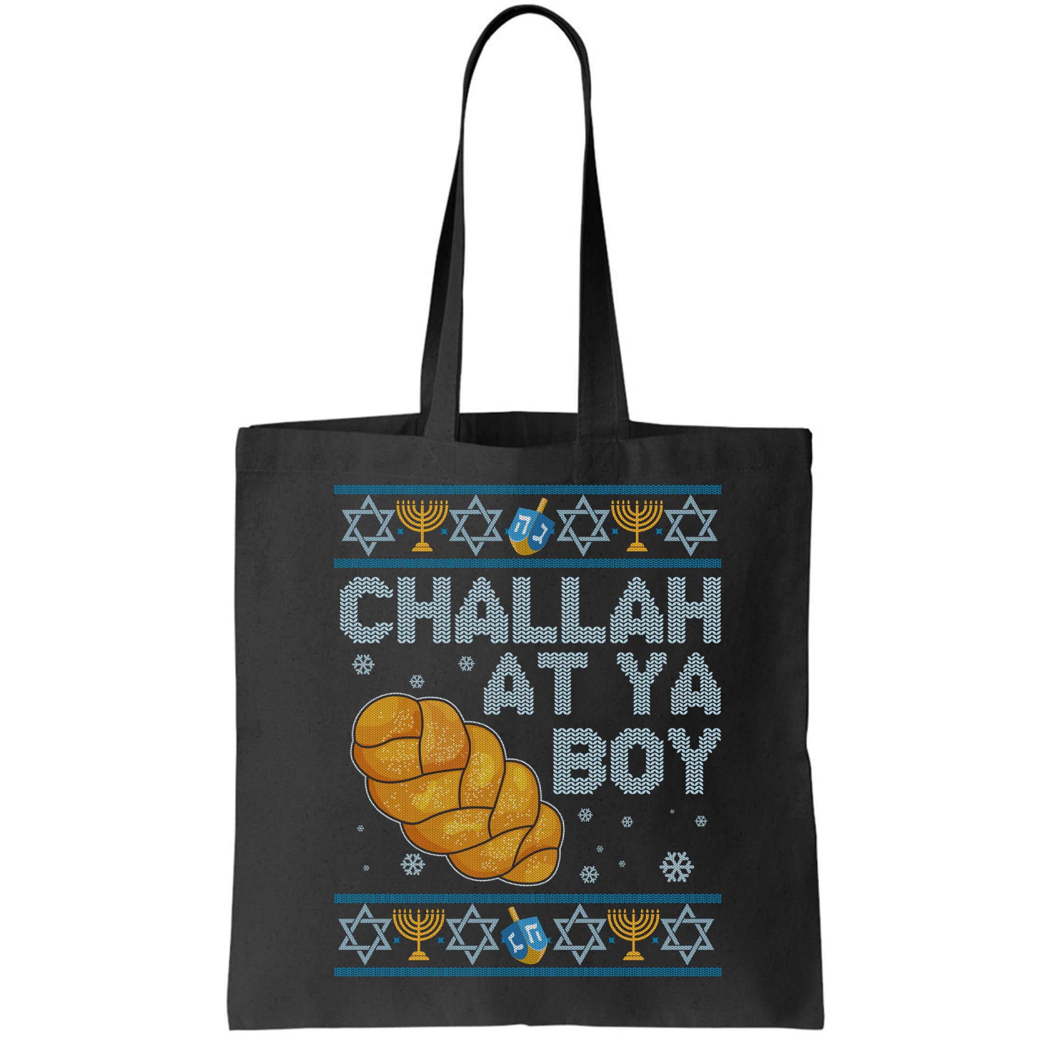 Funny Challah At Ya Boy Ugly Hanukkah Sweater Bag