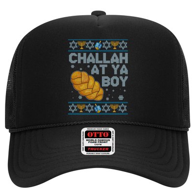 Funny Challah At Ya Boy Ugly Hanukkah Sweater Trucker Hat