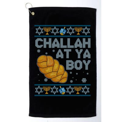 Funny Challah At Ya Boy Ugly Hanukkah Sweater Golf Towel