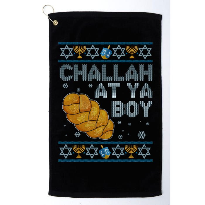 Funny Challah At Ya Boy Ugly Hanukkah Sweater Golf Towel