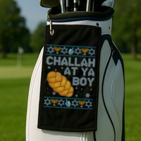 Funny Challah At Ya Boy Ugly Hanukkah Sweater Golf Towel