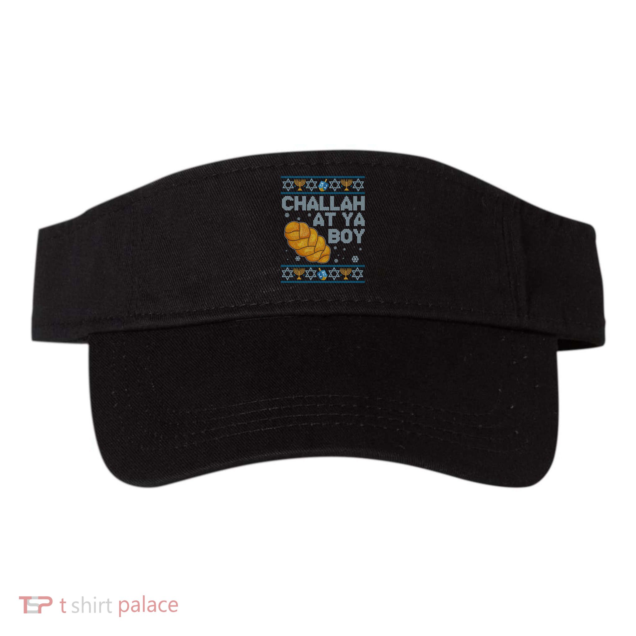 Funny Challah At Ya Boy Ugly Hanukkah Sweater Visor