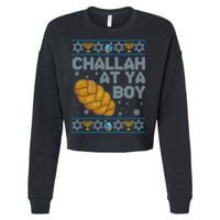 Funny Challah At Ya Boy Ugly Hanukkah Sweater Cropped Pullover Crew