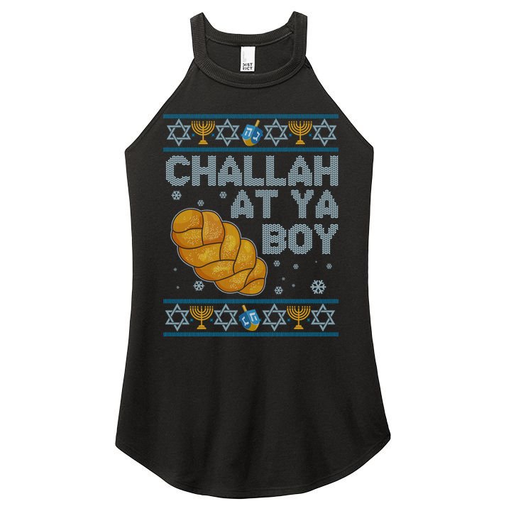 Funny Challah At Ya Boy Ugly Hanukkah Sweater Women's Perfect Tri Rocker Tank