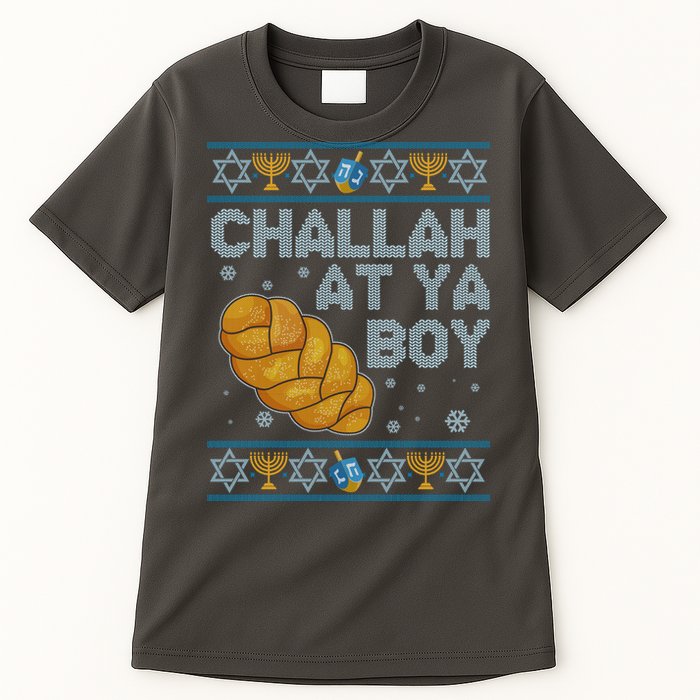Funny Challah At Ya Boy Ugly Hanukkah Sweater Tall T-Shirt