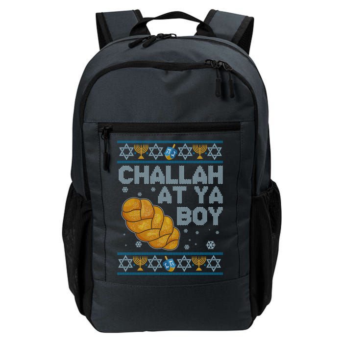 Funny Challah At Ya Boy Ugly Hanukkah Sweater Backpack
