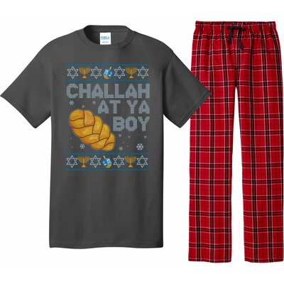 Funny Challah At Ya Boy Ugly Hanukkah Sweater Pajama Set