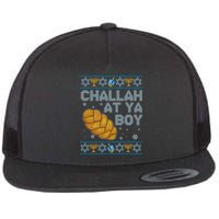 Funny Challah At Ya Boy Ugly Hanukkah Sweater Flat Bill Trucker Hat