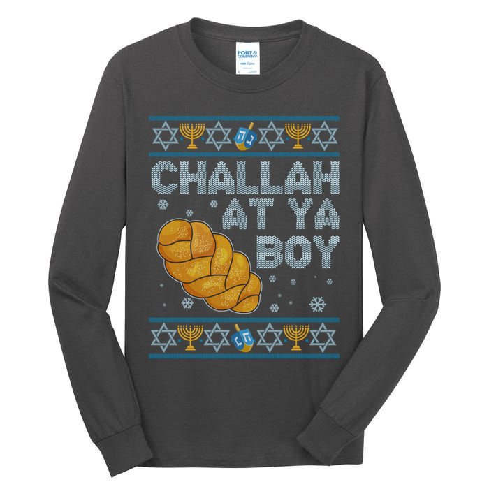 Funny Challah At Ya Boy Ugly Hanukkah Sweater Tall Long Sleeve T-Shirt