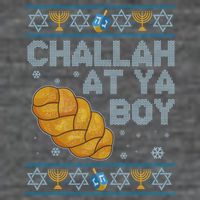 Funny Challah At Ya Boy Ugly Hanukkah Sweater Tall Long Sleeve T-Shirt