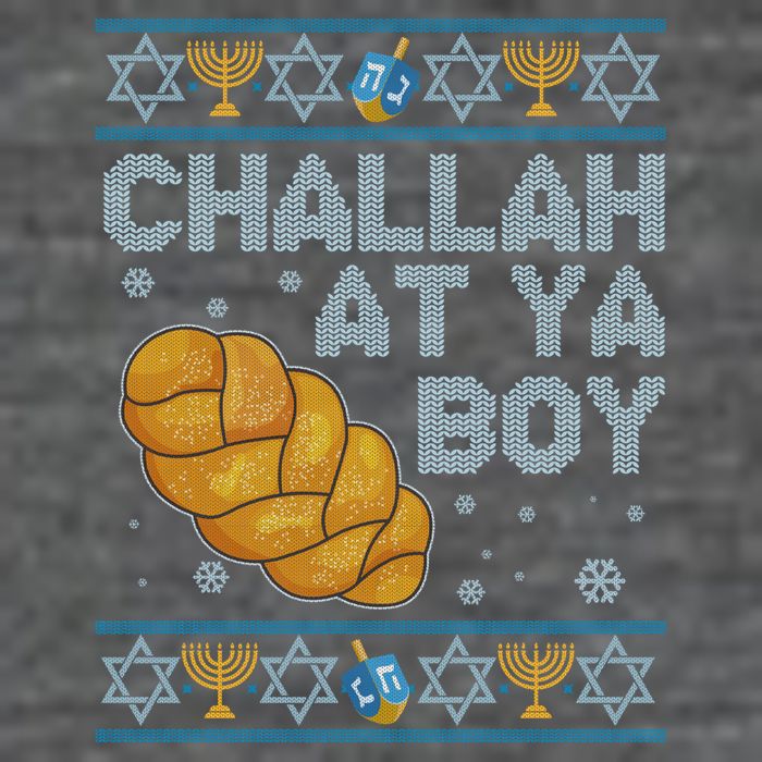Funny Challah At Ya Boy Ugly Hanukkah Sweater Tall Long Sleeve T-Shirt