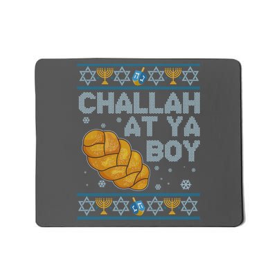 Funny Challah At Ya Boy Ugly Hanukkah Sweater Mousepad
