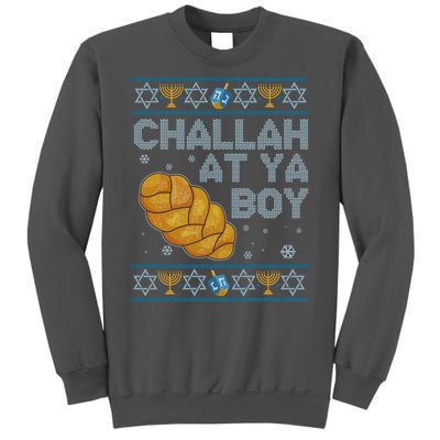 Funny Challah At Ya Boy Ugly Hanukkah Sweater Tall Sweatshirt