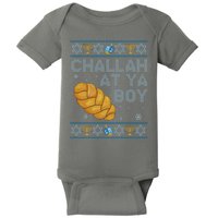 Funny Challah At Ya Boy Ugly Hanukkah Sweater Baby Bodysuit