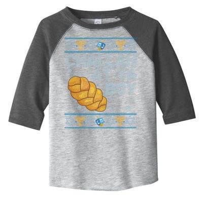 Funny Challah At Ya Boy Ugly Hanukkah Sweater Toddler Fine Jersey T-Shirt