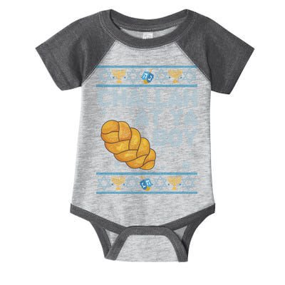 Funny Challah At Ya Boy Ugly Hanukkah Sweater Infant Baby Jersey Bodysuit