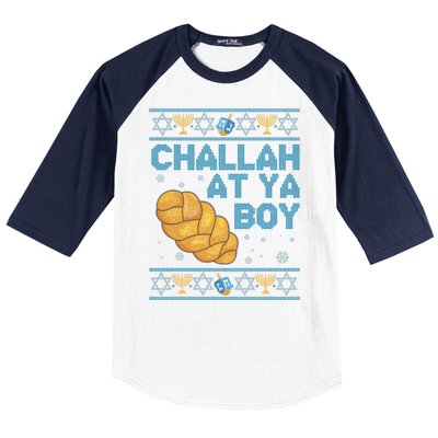 Funny Challah At Ya Boy Ugly Hanukkah Sweater Baseball Sleeve Shirt