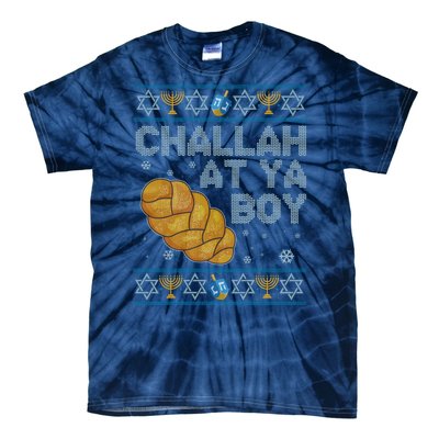 Funny Challah At Ya Boy Ugly Hanukkah Sweater Tie-Dye T-Shirt