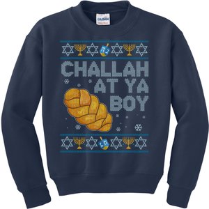 Funny Challah At Ya Boy Ugly Hanukkah Sweater Kids Sweatshirt