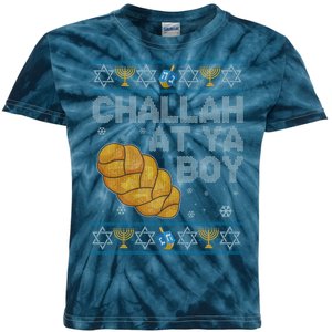 Funny Challah At Ya Boy Ugly Hanukkah Sweater Kids Tie-Dye T-Shirt