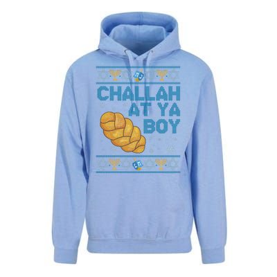 Funny Challah At Ya Boy Ugly Hanukkah Sweater Unisex Surf Hoodie