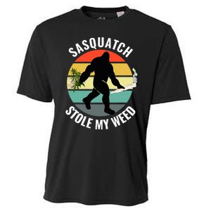 Funny Cannabis And Sci Fi 420 Sasquatch Stole My Weed Cooling Performance Crew T-Shirt