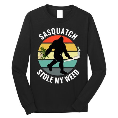 Funny Cannabis And Sci Fi 420 Sasquatch Stole My Weed Long Sleeve Shirt