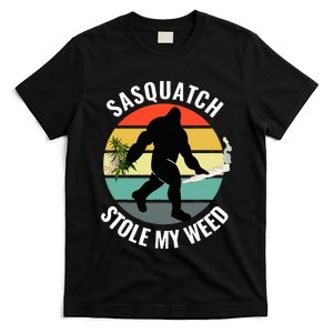 Funny Cannabis And Sci Fi 420 Sasquatch Stole My Weed T-Shirt