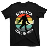 Funny Cannabis And Sci Fi 420 Sasquatch Stole My Weed T-Shirt