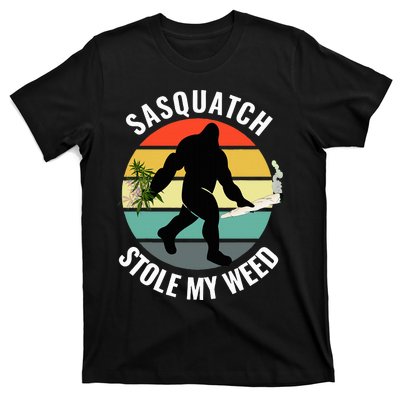 Funny Cannabis And Sci Fi 420 Sasquatch Stole My Weed T-Shirt