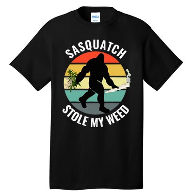 Funny Cannabis And Sci Fi 420 Sasquatch Stole My Weed Tall T-Shirt